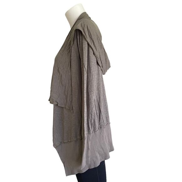 REVOLVE LAmade olive green/ gray open front waterfall hooded cardigan sz XS NWT! - Picture 5 of 9